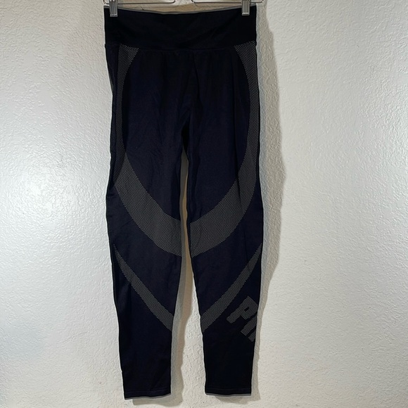 VICTORIA’S SECRET PINK Active Seamless Tight Legging Activewear Large Black Gray - Picture 2 of 10